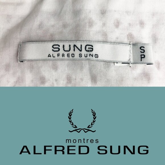 Alfred Sung white eyelet above the knee A line cotton lined tennis flared skirt - Picture 2 of 7